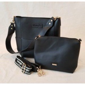 Wrangler Bucket Handbags for Women Crossbody Shoulder Purse with Guitar Strap